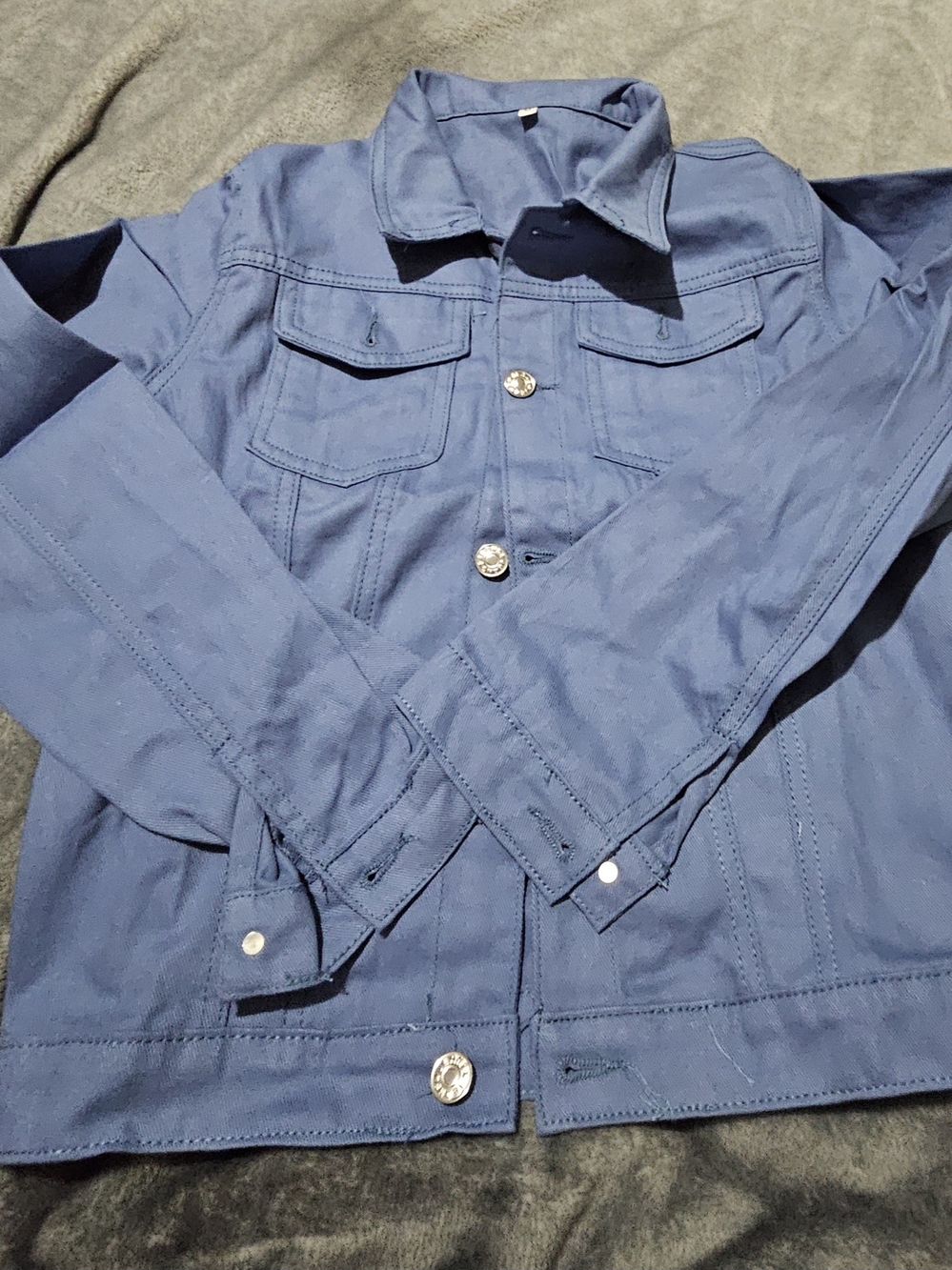 Womenโs Navy Casual Jean Jacket